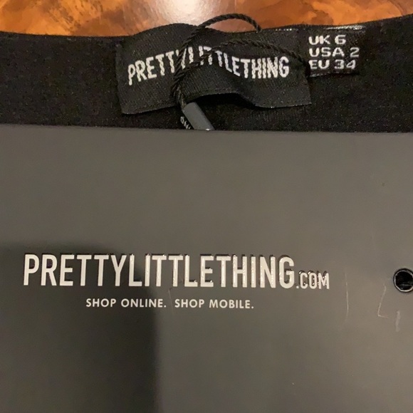NWT Pretty Little Thing Black Bodycon Dress Cutout 2 - Picture 7 of 9